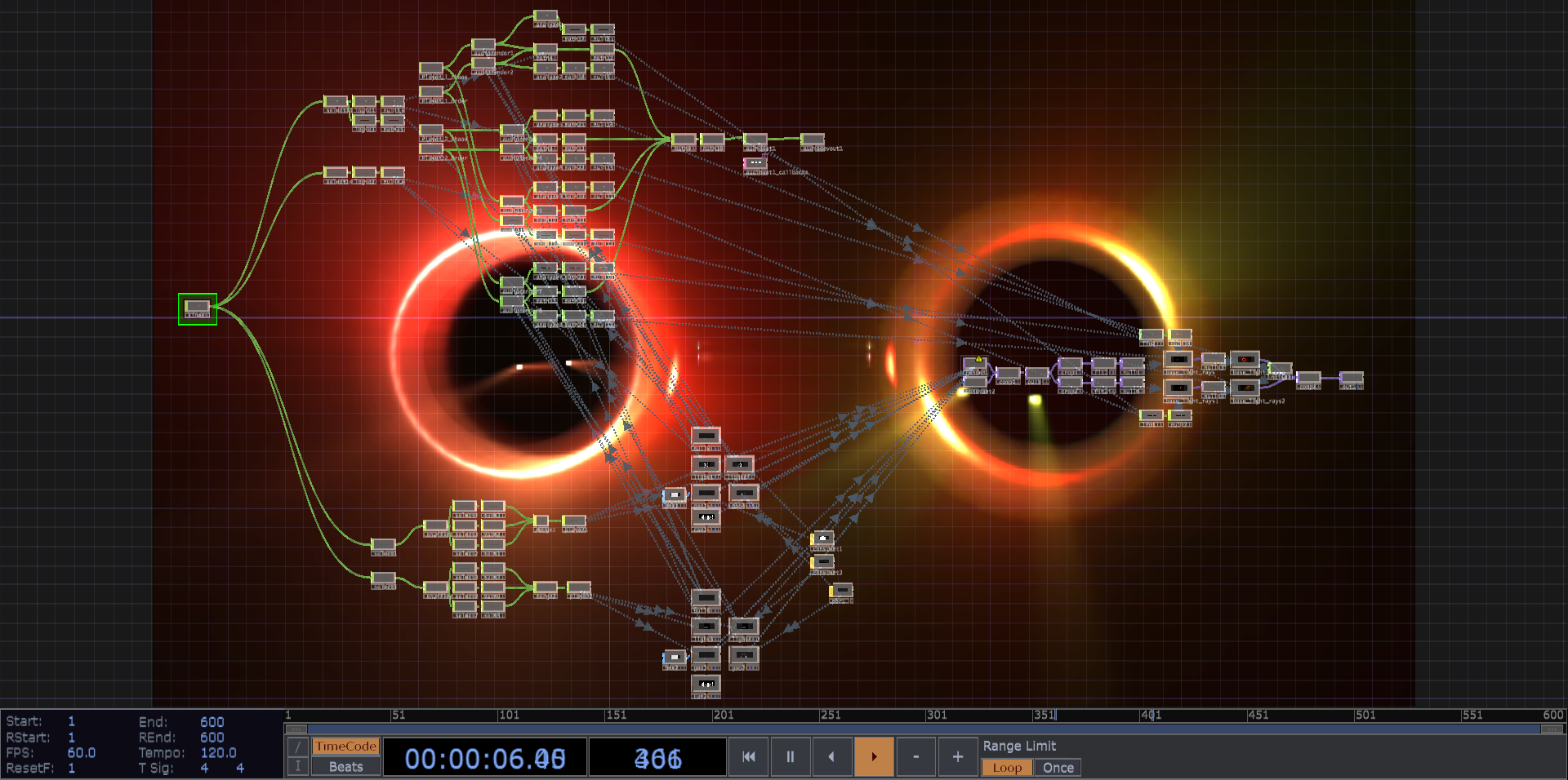 Touchdesigner application network